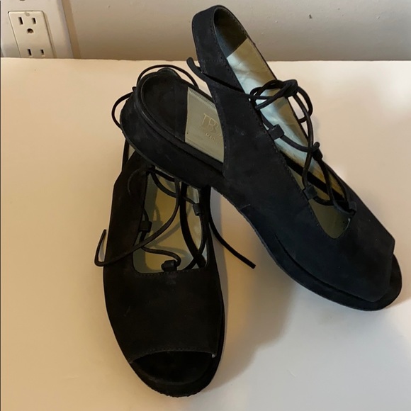 Browns peep toe lace up flats - Picture 2 of 5